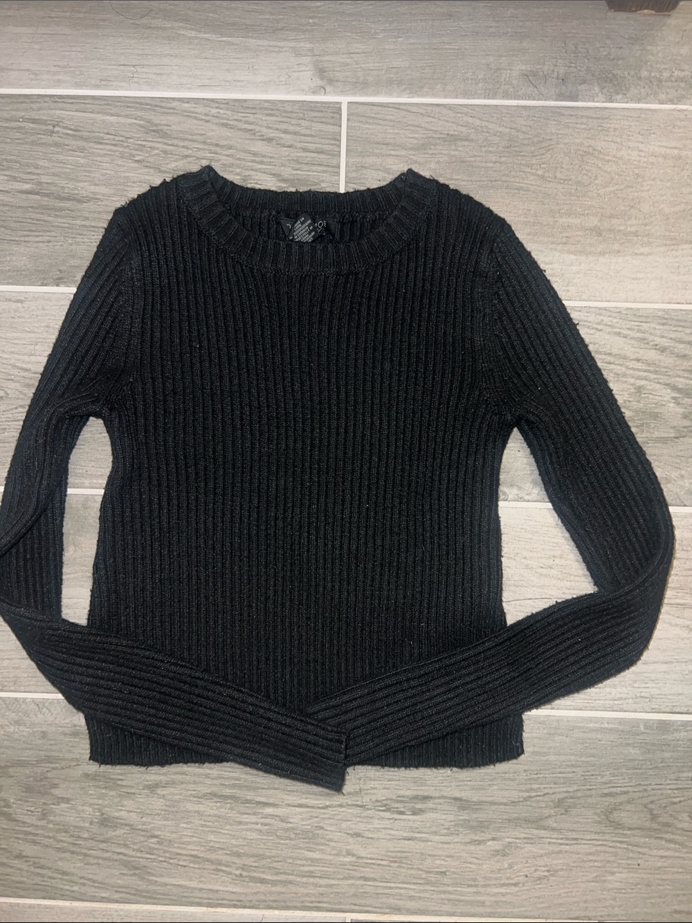 Rachel Zoe Classic Black Ribbed Crewneck Sweater - Women's